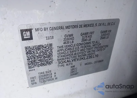 2019 GMC Terrain Slt from USA, damaged, VIN 3GKALVEV2KL239170